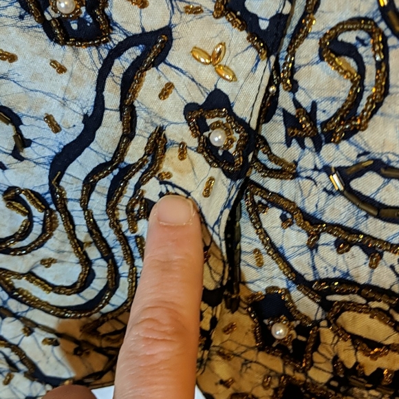 Bali beaded batik look, one size, vest, AS IS - Picture 5 of 7